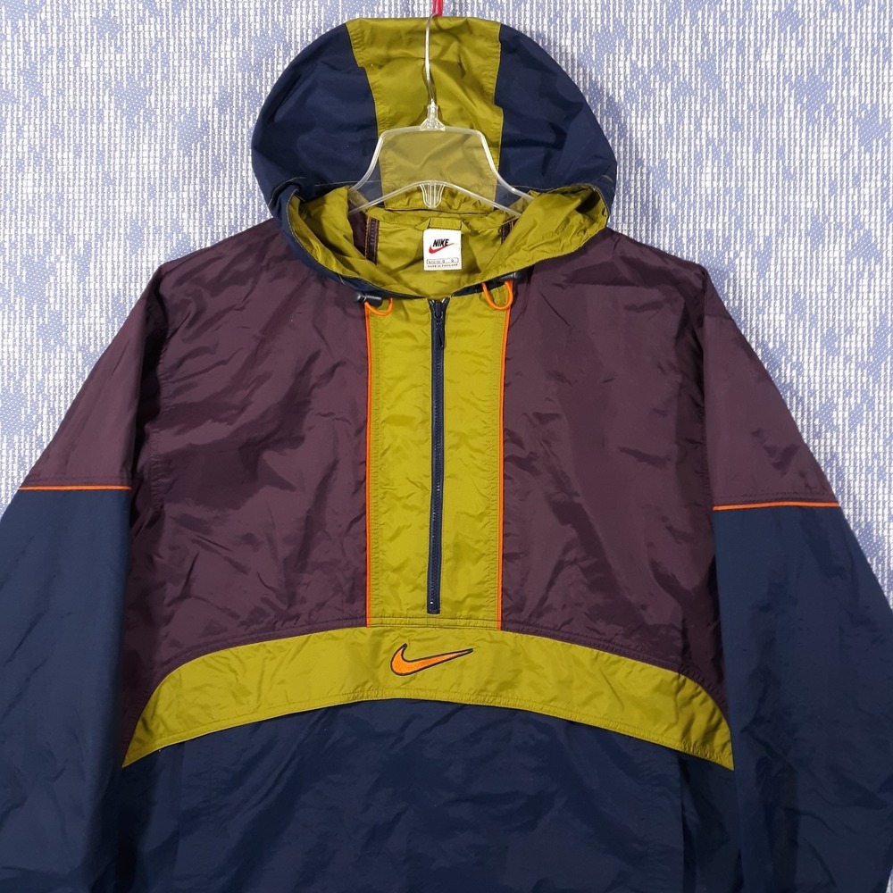 Vintage Nike Windbreaker Anorak Pullover Size Large Colorblock 90's - Picture 2 of 14